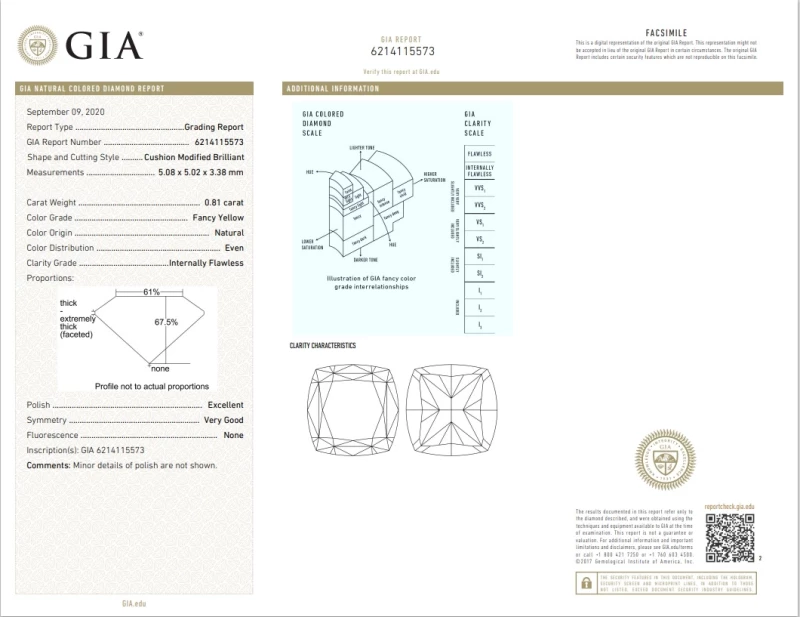 Earrings without a brand СЕРЬГИ С БРИЛЛИАНТАМИ 0.81 CT FANCY YELLOW/IF - 0.80 CT FANCY YELLOW/IF 0.80 - 0.81 CT FY/IF 2