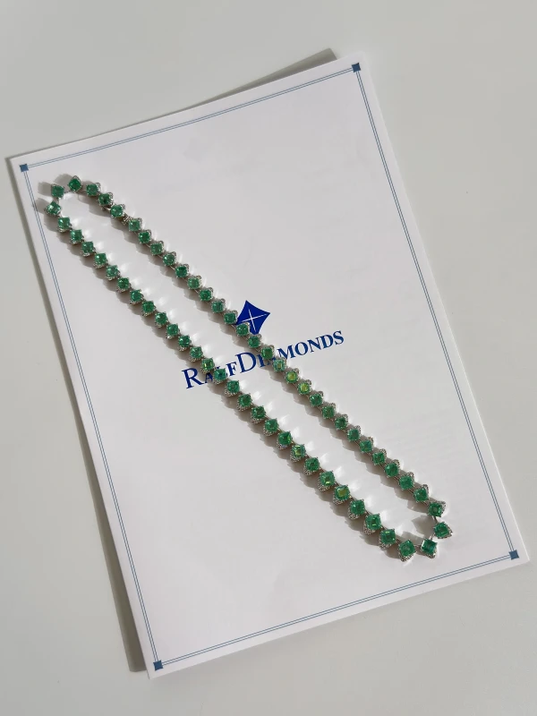 RalfDiamonds Emerald and Diamond Necklace RD 37.48 CT-1.65 CT G-H/VS 4