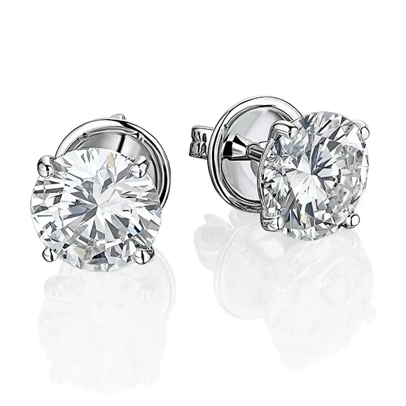 Earrings without a brand СЕРЬГИ-ПУСЕТЫ С БРИЛЛИАНТАМИ 3.02-3.00 CT G-H/VS1 3.02-3.00 G-H/VS1