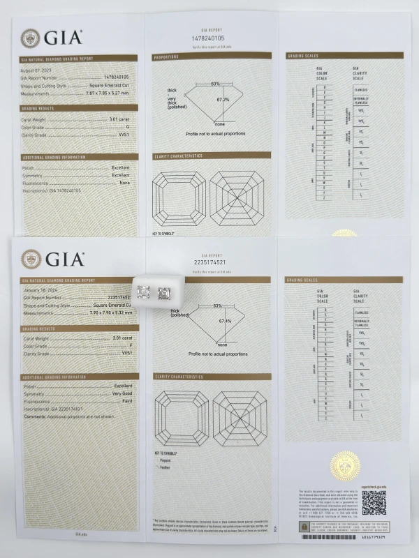 No name DIAMOND EARRINGS 3.01 - 3.01 F-G/VVS1 (GIA) 3.01 - 3.01 F-G/VVS1 5