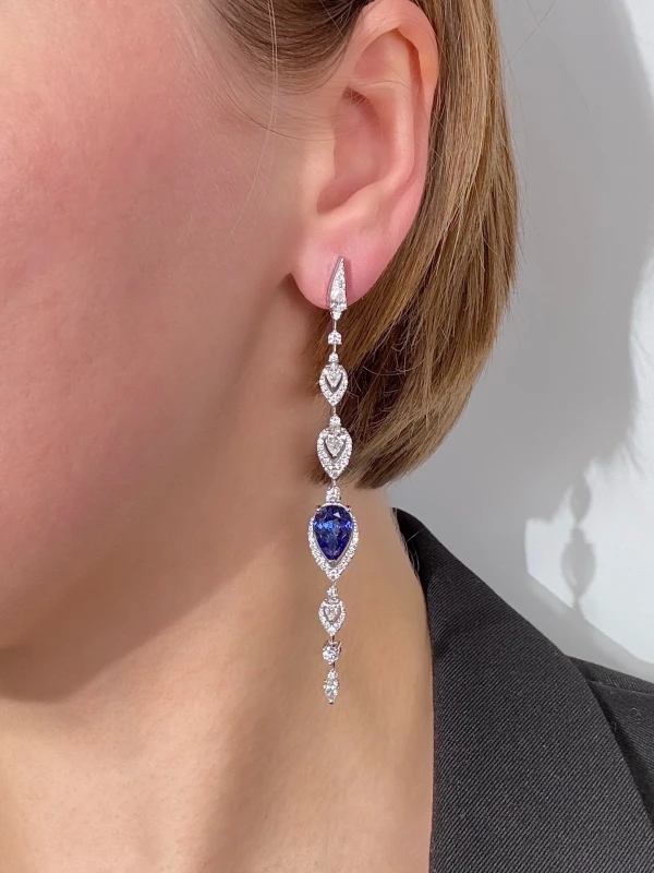 RalfDiamonds СЕРЬГИ С ТАНЗАНИТАМИ И БРИЛЛИАНТАМИ RD6.79ct 2