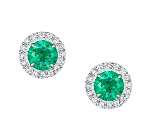 EMERALD EARRINGS 1.42 CT VIVID GREEN