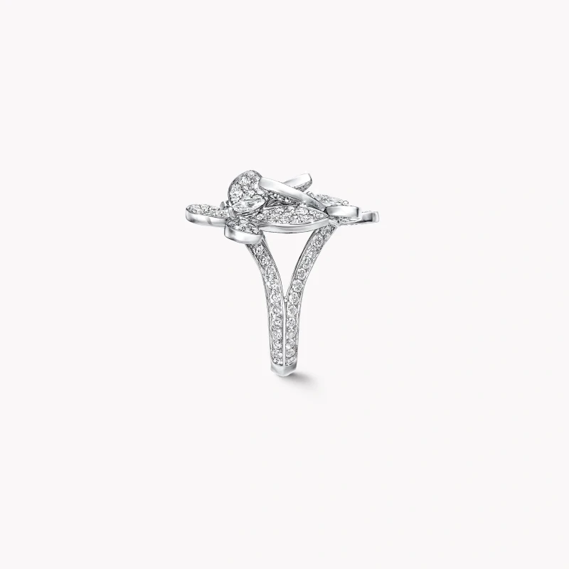 Graff Triple Pavé Butterfly Diamond Small Ring (SIZE 53) RGR374 2