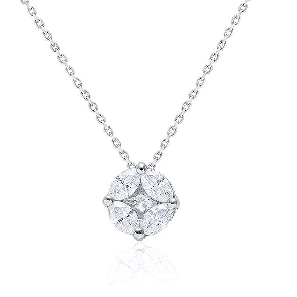 Korloff MARQUISE AND PRINCESS DIAMOND PENDANT, WHITE GOLD M129948/5488P