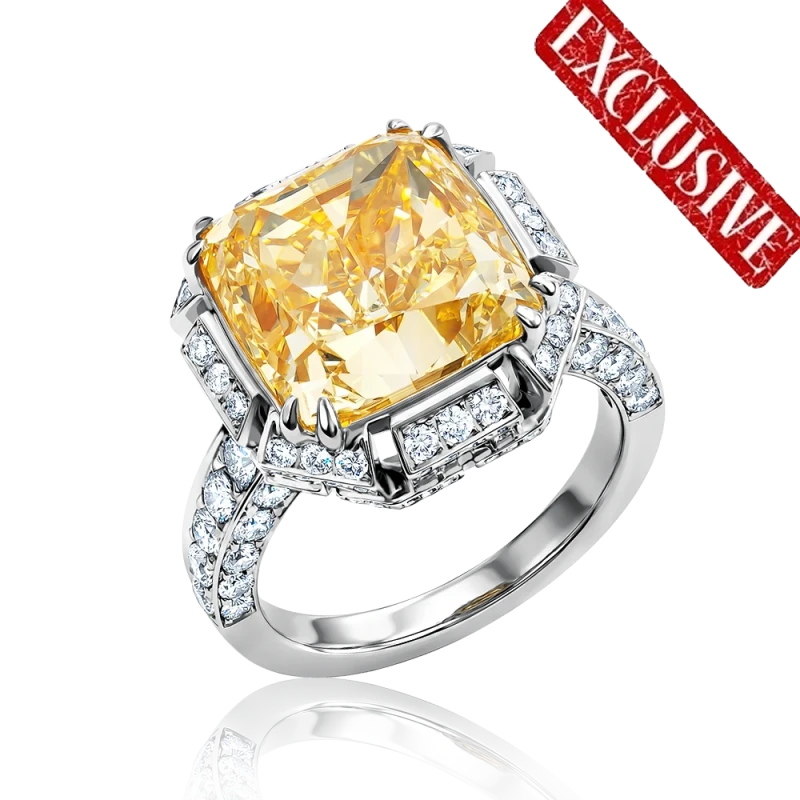 DIAMOND 10.03 CT FANCY INTENSE YELLOW/VS2 RING (GIA)