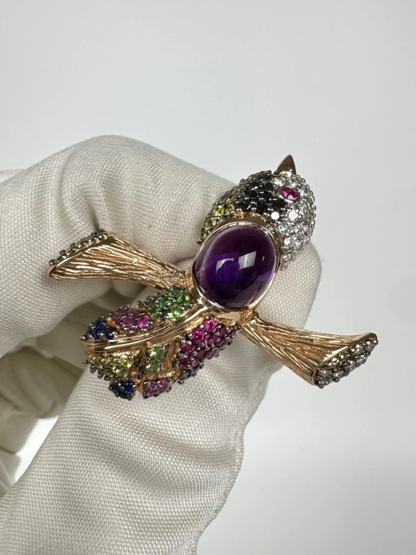 RalfDiamonds AMETHYST BIRD BROOCH RD082 4
