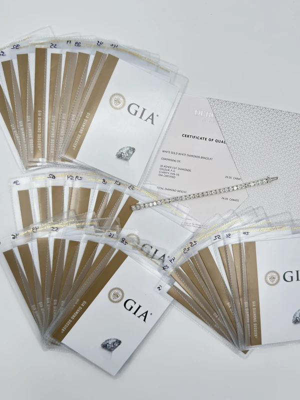 DeRosa ASHER DIAMOND BRACELET 24.04 CT G-H/VVS-VS (SIZE 17.5) B169404 5