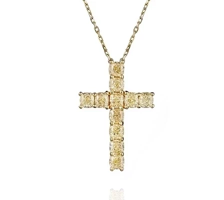 DIAMOND CROSS 3.11 CT FANCY YELLOW/VVS-VS