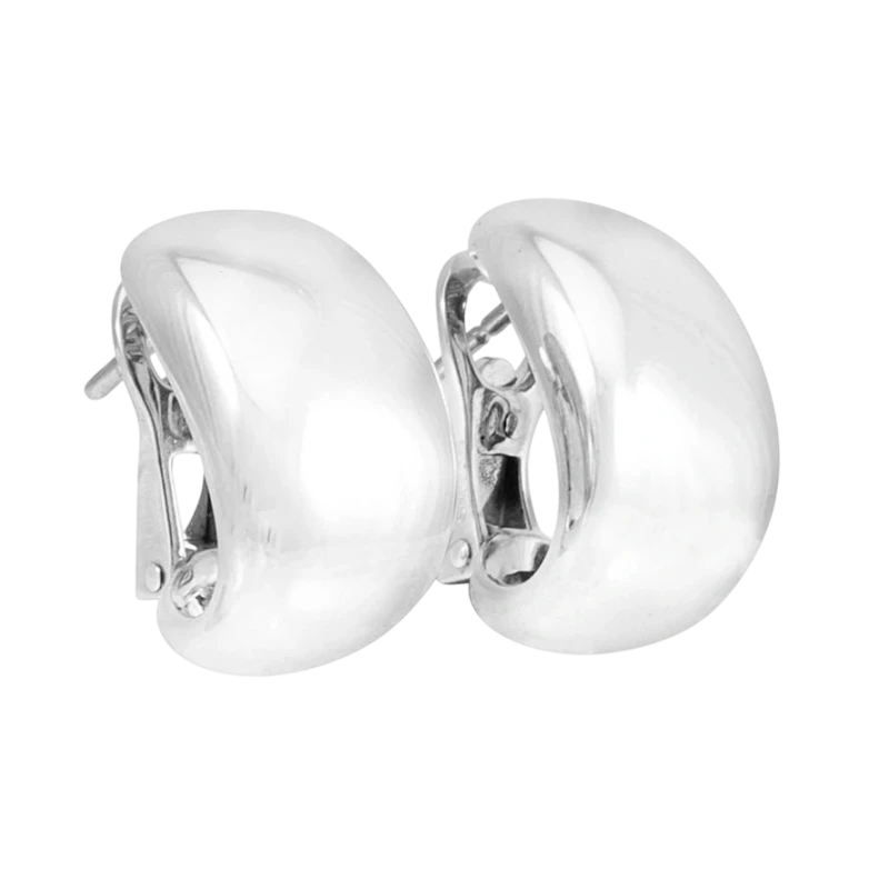 Nouvelle Vague Clip Earrings in White Gold Golden
