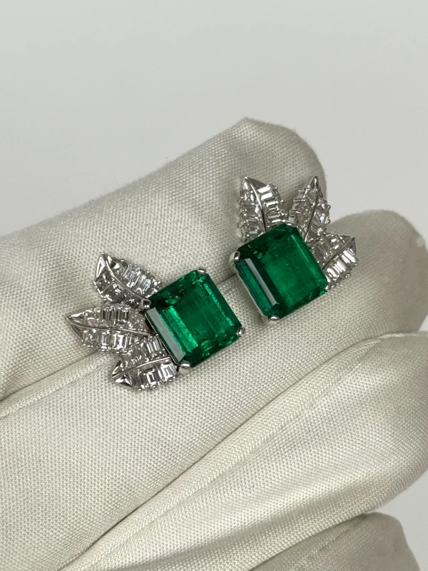 DeRosa COLOMBIA EMERALD 2.90 - 3.45 CT MUZO GREEN EARRING (GRS) E501702 6