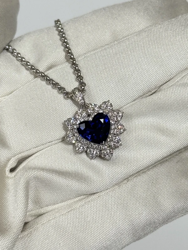 Earrings without a brand SAPPHIRE HEART 2.82 CT PENDANT,  ROYAL BLUE NNS2.82 CT 5