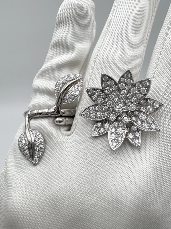 Van Cleef & Arpels LOTUS BETWEEN THE FINGER RING (SIZE 52) VCARP1ND00-52 5
