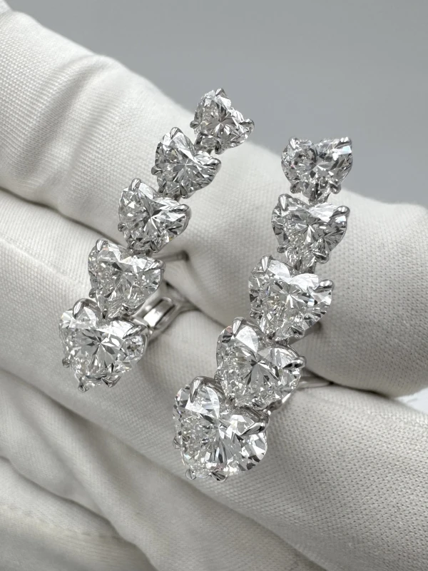Earrings without a brand HEART DIAMOND 8.26 CT EARRINGS (GIA) NN8.26CT 5