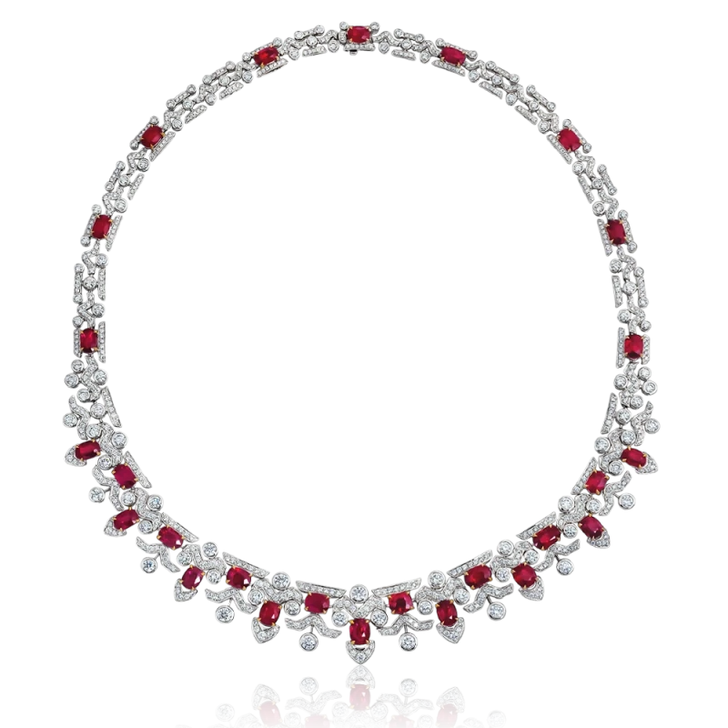 СЕРЬГИ NO NAME OVAL RUBY 20.68 CT "PIGEON BLOOD" NECKLACE RUBY 20.68CT 2
