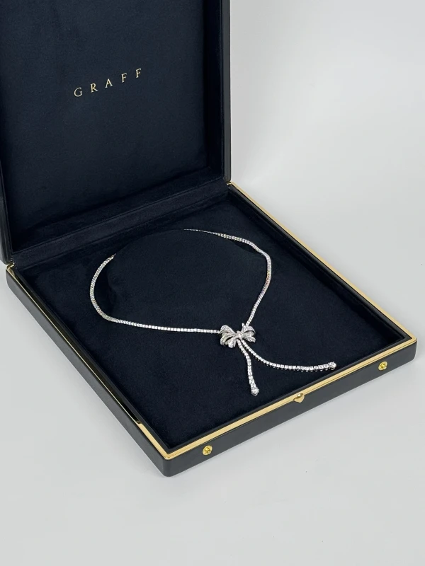 Graff Tilda’s Bow Double Strand Round Diamond Necklace RGN461 7