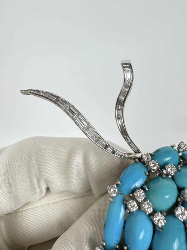 Earrings without a brand Turquoise stone Brooch 78523 4