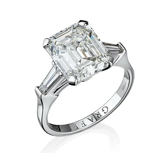 Emerald Diamond 5.08 ct D/Flawless Ring