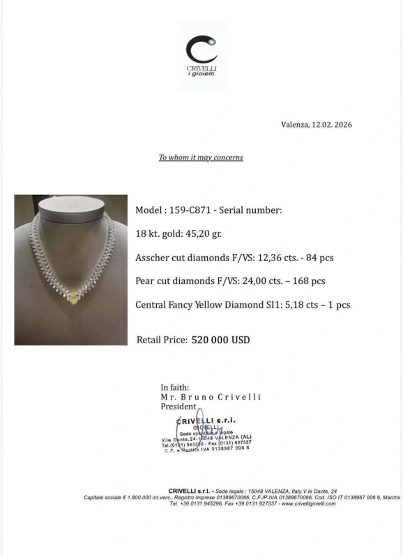 Crivelli HIGH JEWELLERY DIAMOND 41.54 CT NECKLACE 159-C871 3