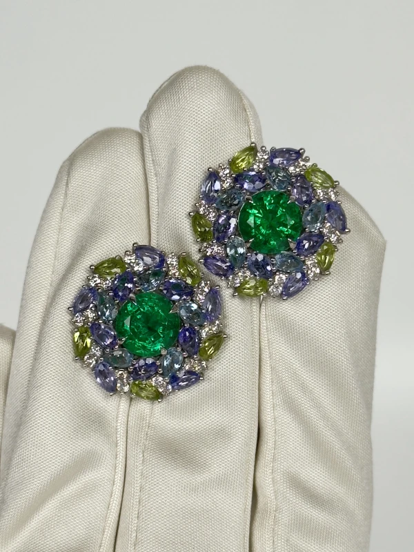 DeRosa Emerald earring 3.73-2.91 ct Zambia E148816935 3