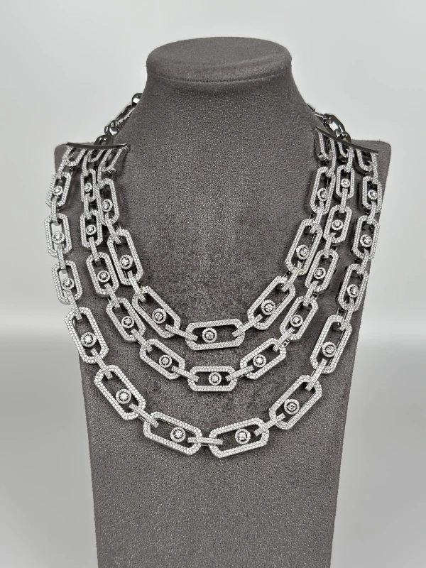 MESSIKA SO MOVE NECKLACE 3 ROWS WHITH DIAMONDS 13751-WG 3