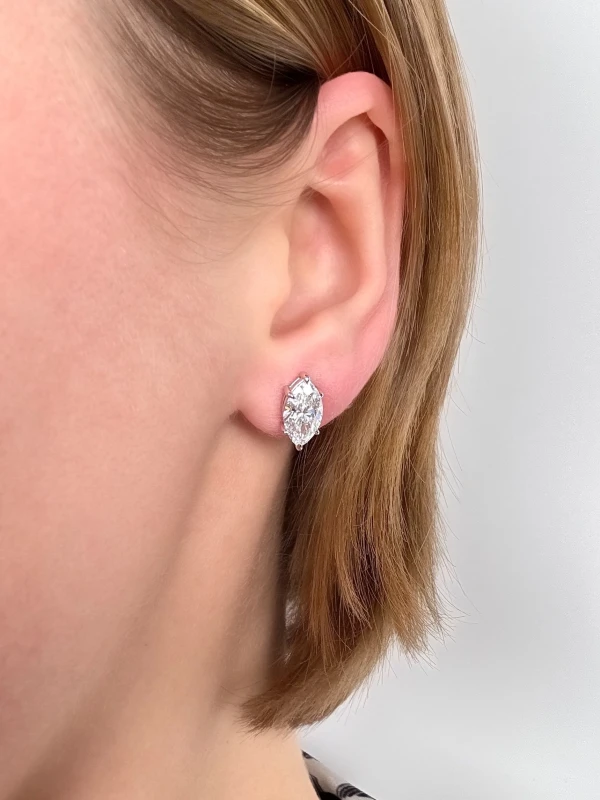 Earrings without a brand MARQUISE DIAMOND 1.53-1.58 CT D-F/SI1 EARRINGS (GIA) nn1.53-1.58 2