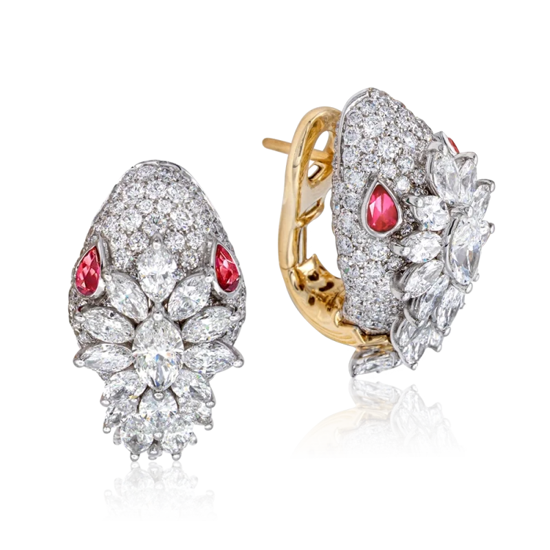 Bvlgari DRAGONI DIAMOND AND RUBY EARRINGS E2841 1