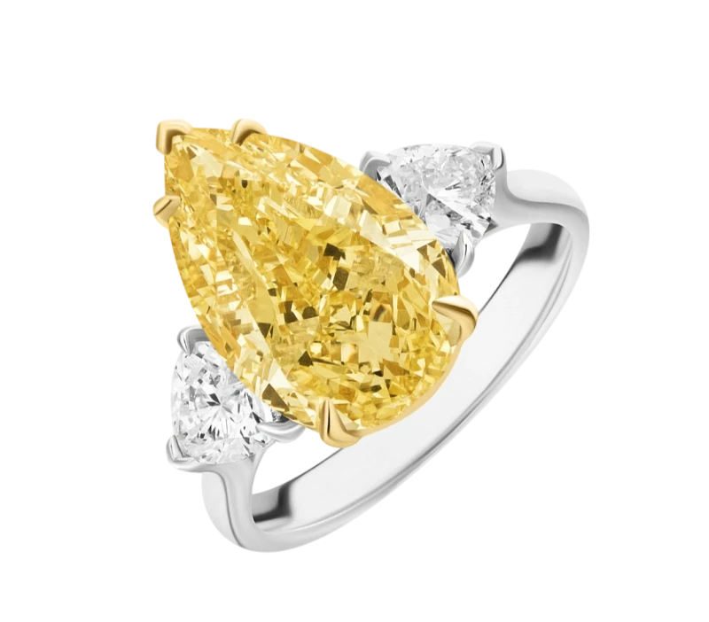 PEAR DIAMOND 8.09 CT W to X/VS2 RING (GIA)