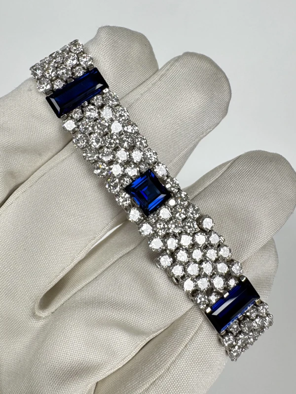 Earrings without a brand ART DECO DIAMOND&SAPPHIRE BRACELET (SIZE 17) NNA.D 3
