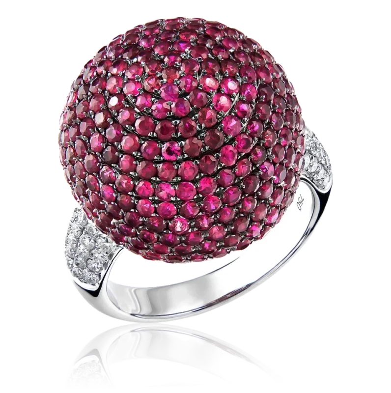 Earrings without a brand RUBY 8.99 CT & DIAMOND SET nnRUBY G/VS+ 3