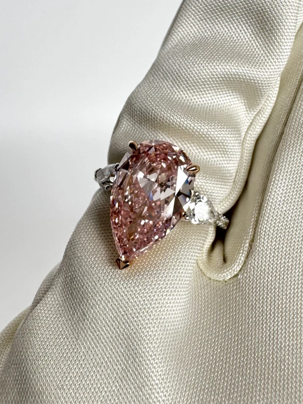 СЕРЬГИ NO NAME PEAR DIAMOND 4.13 CT FANCY INTENSE PINK/VVS1 223175 4.13 ct fip/vvs1 2