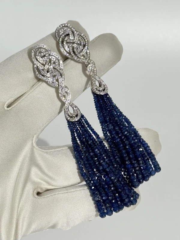 GARRARD SAPPHIRE & DIAMOND EARRINGS GRRD SAPPHIRE EARRINGS 4
