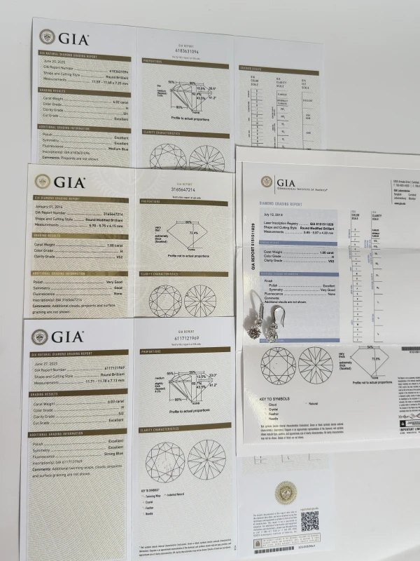 No name ROUND DIAMONDS 6.02-6.03 CT H/SI EXEXEX EARRING (GIA) NN6.02-6.03 CT H/SI (GIA) 4