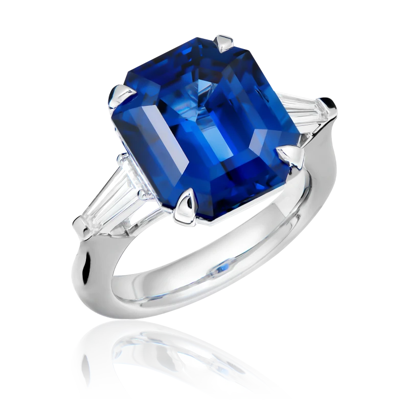 OCTAGONAL SAPPHIRE 21.81 CT ROYAL BLUE RING (SIZE 51)