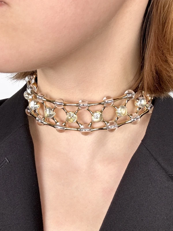 Mauboussin DIAMOND AND QUARTZ CHOKER NECKLACE, YELLOW GOLD MAUBOUSSIN1501 2