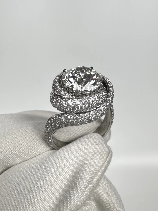Cartier SOLITAIRE TRINITY RUBAN RING 3.63 CT G/VVS2(GIA) size 53 N4250453 3