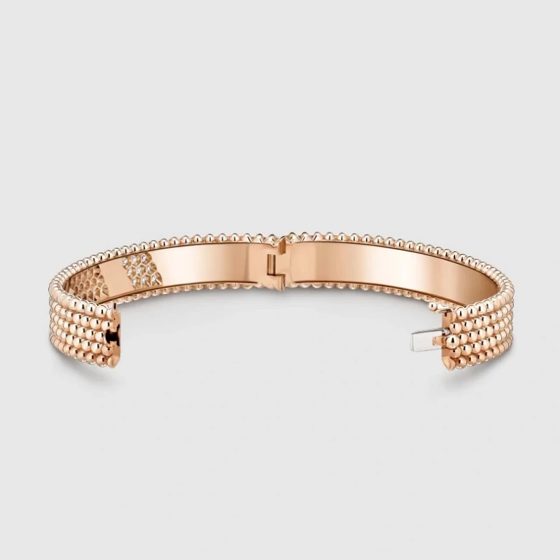 Van Cleef & Arpels Perlée diamonds bracelet, 5 rows, medium model (SIZE S) VCARPFYF00 3