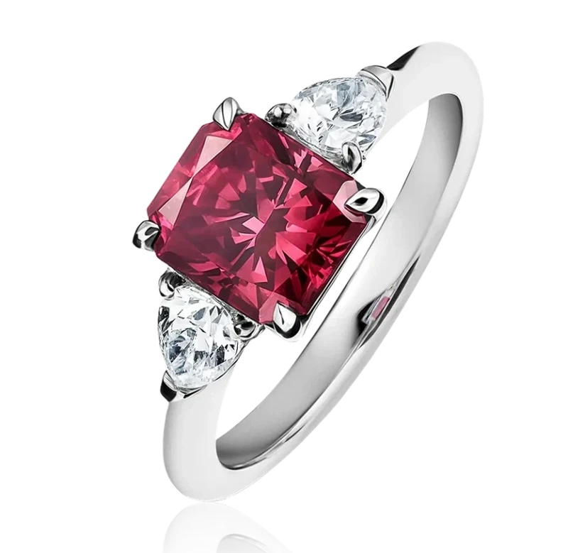 RADIANT DIAMOND 1.69 CT FANCY DEEP REDDISH PURPLE*/VS2 RING (SIZE 54)