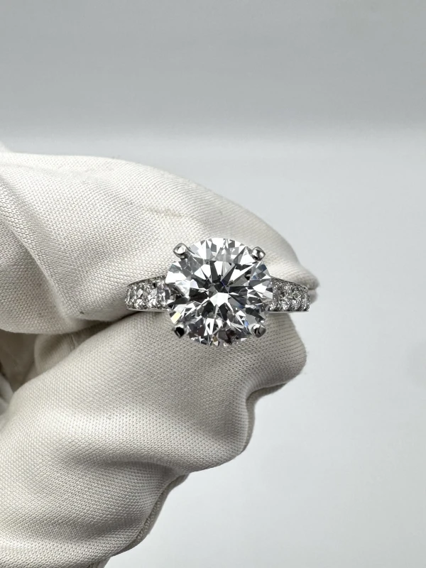 De Beers ROUND DIAMOND 3.08 CT FLAWLESS/D RING (NEW) B47823 2
