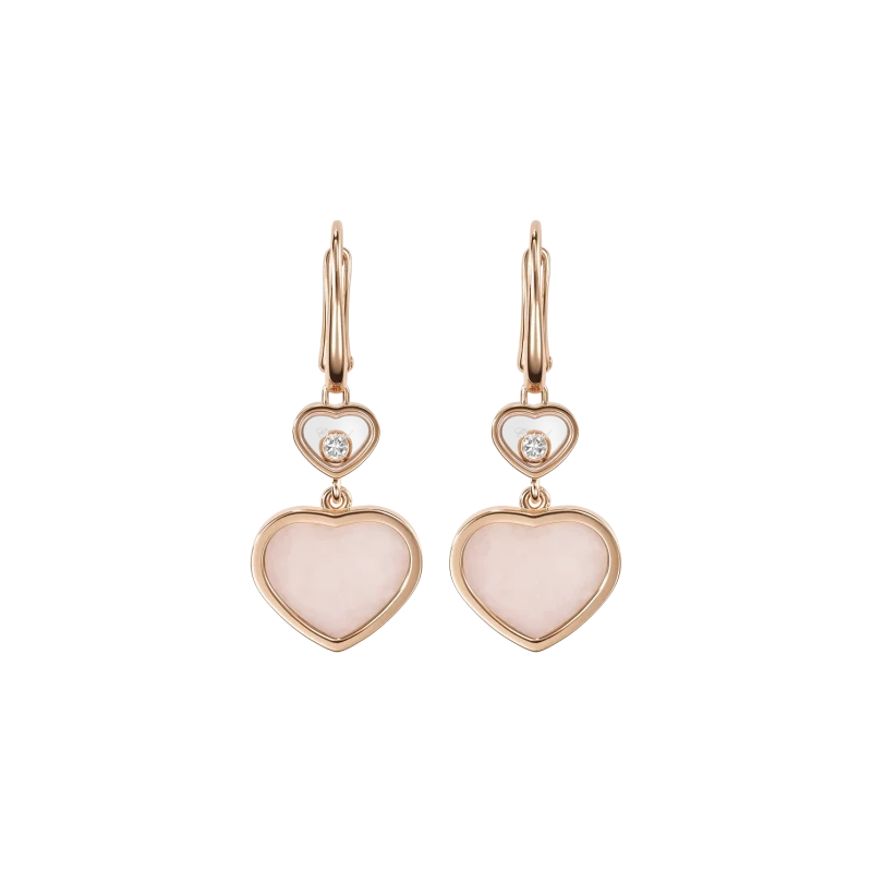 Chopard HAPPY HEARTS EARRINGS. PINK OPAL 837482-5620 1