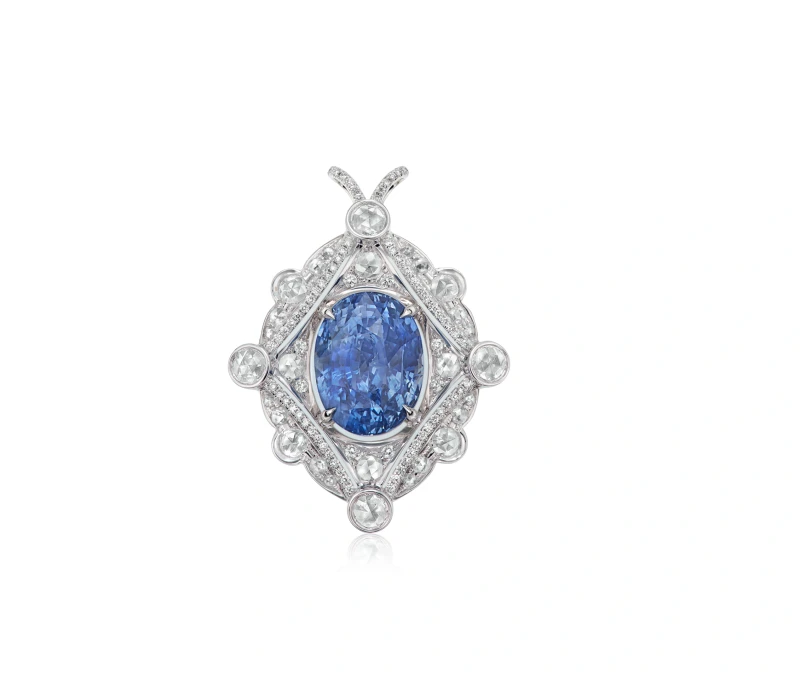 OVAL SAPPHIRE 26.01 CT BLUE NECKLACE (NO HEATED)
