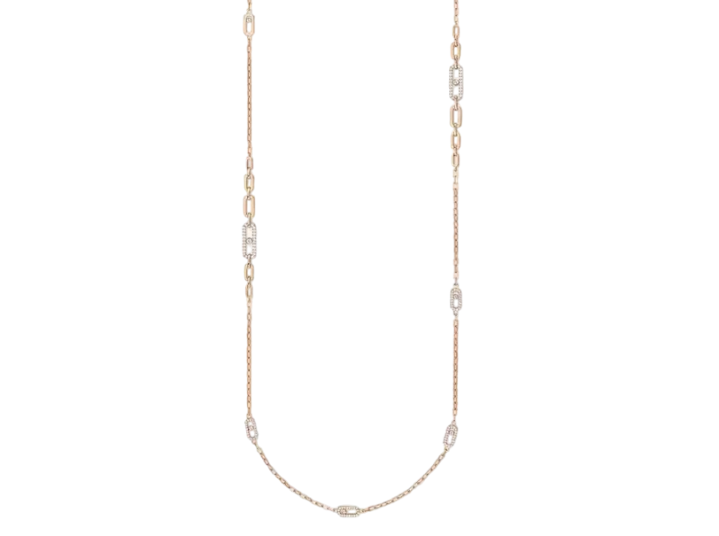 Sautoir Move Uno Collier Diamant Or Rose