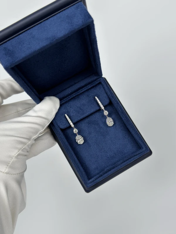СЕРЬГИ NO NAME OVAL DIAMOND 2.50 - 2.51 CT D/VS1 EARRINGS (GIA) 2.50-2.51 4
