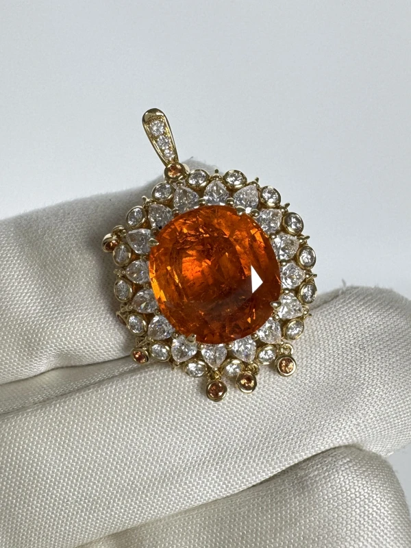 Earrings without a brand NATURALE SPESSARTITE GARNET 9.59 CT RING (SIZR 54) NN9.59CT 4