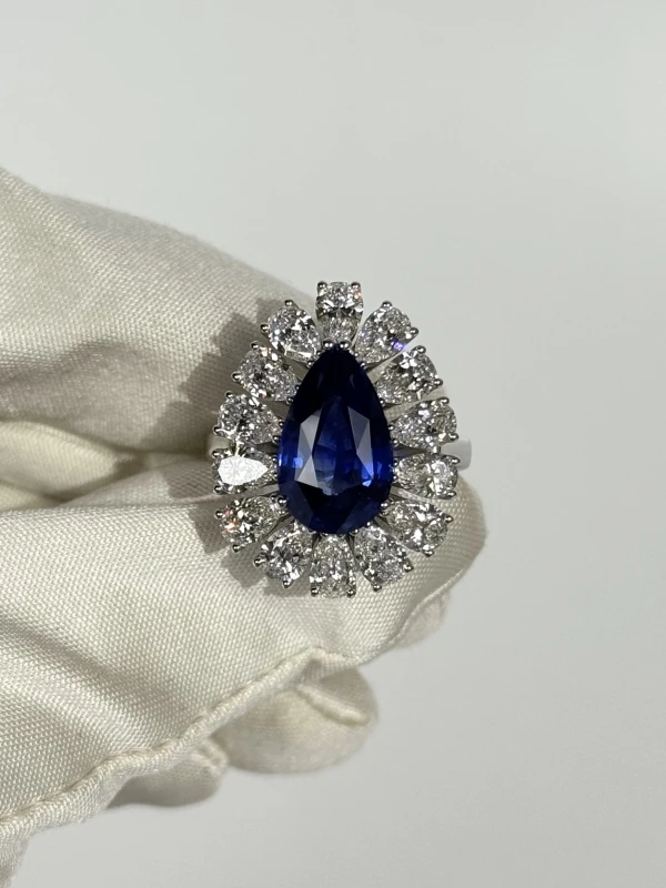VERDI JEWELLERY КОЛЬЦО С САПФИРОМ 5.40 CT И БРИЛЛИАНТАМИ 3.37 СТ 5.40 CT 2