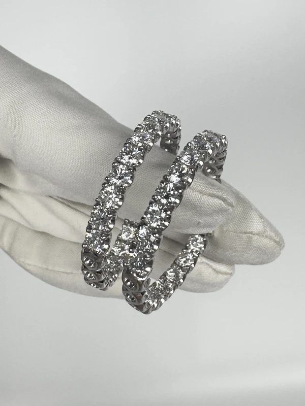 GRAFF ROUND DIAMOND HOOP EARRINGS 14.17 CT GE9584 4