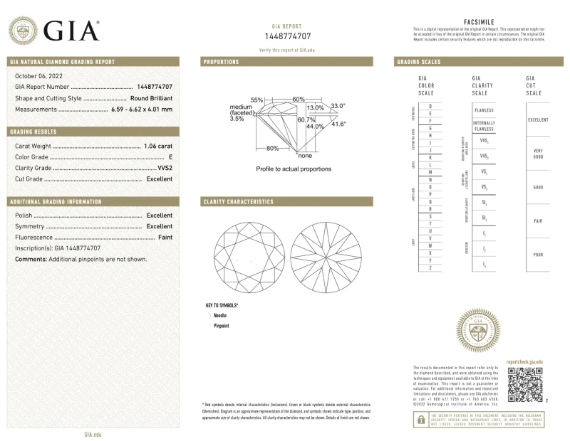 No name ROUND DIAMOND 1.06-1.06 CT E/VVS2-VS1 EARRINGS (GIA) EXEXEX NN 1.06-1.06 CT E/VVS2-VS1 3