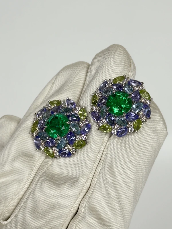 DeRosa Emerald earring 3.73-2.91 ct Zambia E148816935 4
