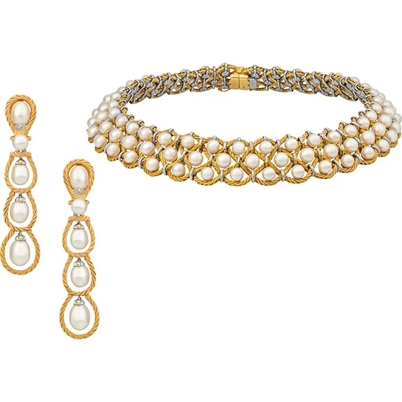 КОМПЛЕКТ PEARL NECKLACE AND EARRINGS