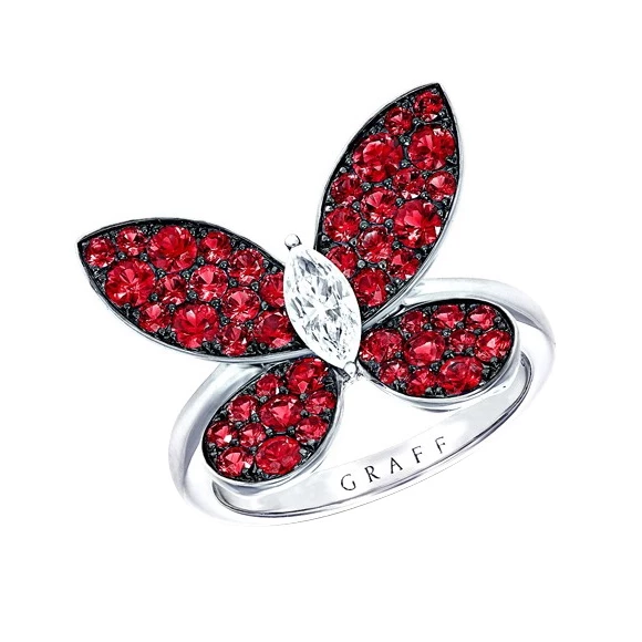 PAVE BUTTERFLY RUBY RING