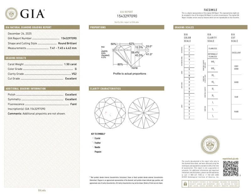 No name ROUND DIAMOND 1.50-1.51 CT G/VS2 EARRINGS (GIA) EXEXEX nn1.50-1.51 ct G/VS2 3